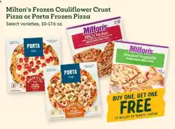 Sprouts Farmers Market Milton's Frozen Cauliflower Crust Pizza or Porta Frozen Pizza offer