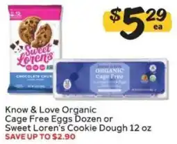 Winn Dixie Know & Love Organic Cage Free Eggs or Sweet Loren's Cookie Dough offer