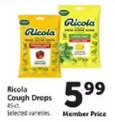 Safeway Ricola Cough Drops offer