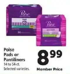 Safeway Poise Pads or Pantiliners offer