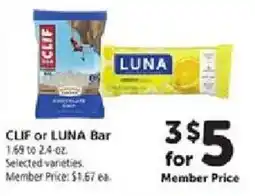 Safeway Clif or Luna Bar offer