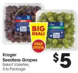 Food 4 Less Kroger seedless grapes offer