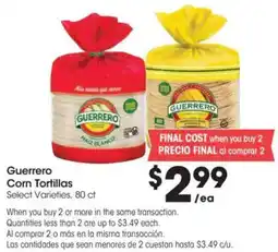 Food 4 Less Guerrero Corn Tortillas offer