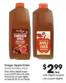 Smith's Kroger apple cider offer