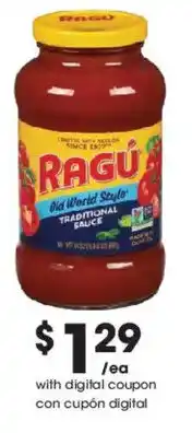 Smith's Ragu traditional sauce offer