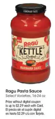Smith's Ragu pasta sauce offer