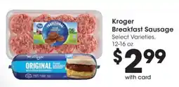 Kroger Kroger breakfast sausage offer