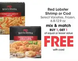 Kroger Red Lobster Shrimp or Cod offer