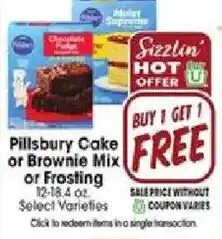 Jewel-Osco Pillsbury Cake or Brownie Mix or Frosting offer