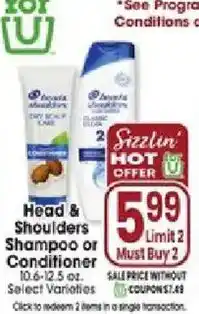 Jewel-Osco Head & Shoulders Shampoo or Conditioner offer