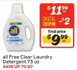 Winn Dixie All Free Clear Laundry Detergent offer