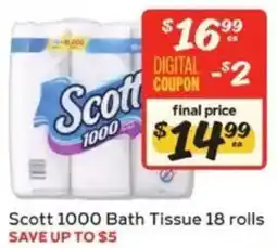 Winn Dixie Scott 1000 Bath Tissue offer