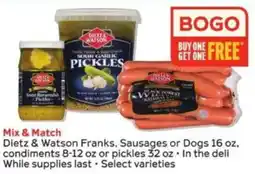 Winn Dixie Dietz & Watson Franks, Sausages or Dogs offer