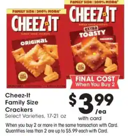 Kroger Cheez-It Family Size Crackers offer