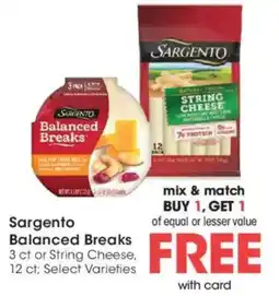Kroger Sargento Balanced Breaks offer