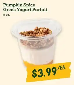 Sprouts Farmers Market Pumpkin Spice Greek Yogurt Parfait offer