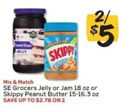 Winn Dixie SE Grocers Jelly or Jam or Skippy Peanut Butter offer