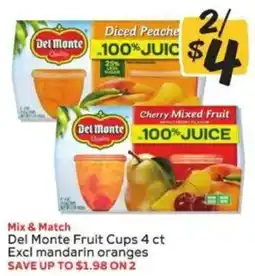 Winn Dixie Del Monte Fruit Cups offer