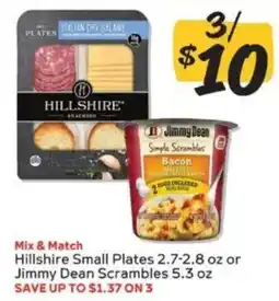Winn Dixie Hillshire Small Plates or Jimmy Dean Scrambles offer