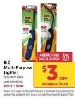 Safeway Bic Multi-Purpose Lighter offer
