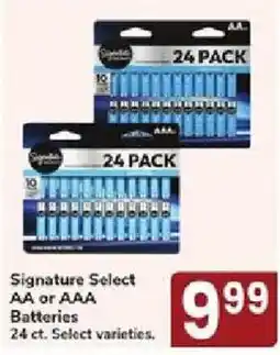 Jewel-Osco Signature Select AA or AAA Batteries offer