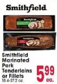 Jewel-Osco Smithfield marinated pork tenderloins or fillets offer