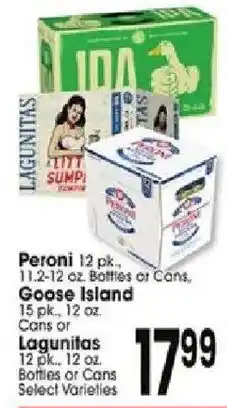 Jewel-Osco Peroni, Goose Island or Lagunitas offer