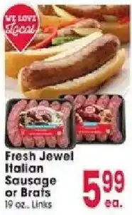 Jewel-Osco Fresh Jewel Italian Sausage or Brats offer