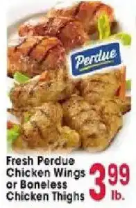 Jewel-Osco Fresh Perdue Chicken Wings or Boneless Chicken Thighs offer