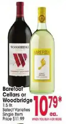 Jewel-Osco Barefoot Cellars or Woodbridge offer
