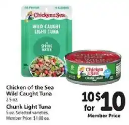 Safeway Chicken of the Sea Chunk Light Tuna offer
