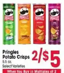 Jewel-Osco Pringles Potato Crisps offer