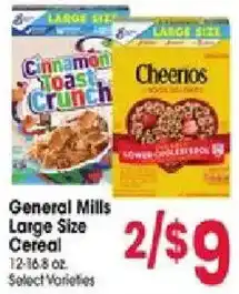 Jewel-Osco General Mills Large Size Cereal offer