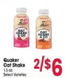 Jewel-Osco Quaker oat shake offer