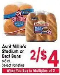 Jewel-Osco Aunt Millie's Stadium or Brat Buns offer
