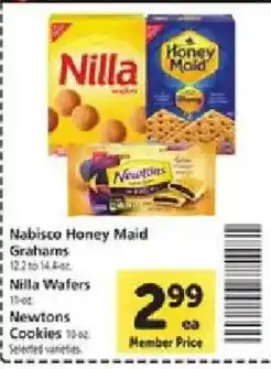 Safeway Nabisco Honey Maid Grahams, Nilla Wafers, Newtons Cookies offer