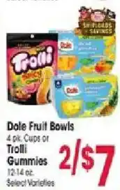 Jewel-Osco Dole Fruit Bowls offer
