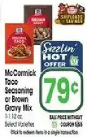 Jewel-Osco McCormick Taco Seasoning or Brown Gravy Mix offer