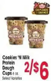 Jewel-Osco Cookies 'N Milk Protein Dough Cups offer