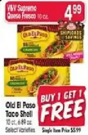 Jewel-Osco Old El Paso Taco Shell offer