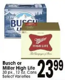 Jewel-Osco Busch or Miller High Life offer