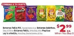 Supermercado El Rancho Botanas Takis PIX, Botanas Sabritas, Botanas Takis, Lay's o Kettle, Papitas offer