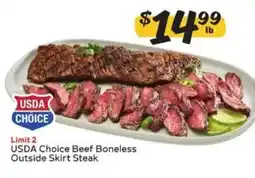 Winn Dixie Usda Choice Beef Boneless Outside Skirt Steak offer