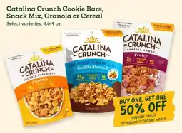 Sprouts Farmers Market Catalina Crunch Cookie Bars, Snack Mix, Granola or Cereal offer