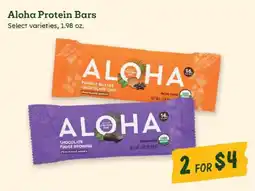 Sprouts Farmers Market Aloha protein bars offer