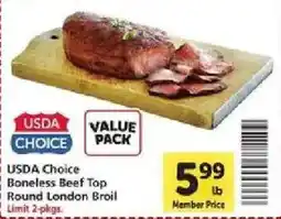 Safeway Usda Choice Boneless Beef Top Round London Broil offer