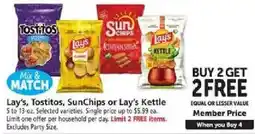 Safeway Lay's, Tostitos, SunChips or Lay's Kettle offer
