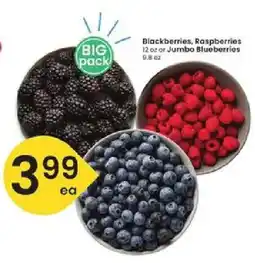 Albertsons Blackberries, Raspberries or Jumbo Blueberries offer