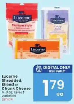 Albertsons Lucerne shredded, sliced or chunk cheese offer