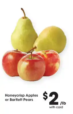 Smith's Honeycrisp Apples or Bartlett Pears offer